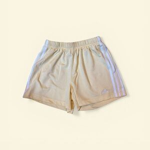 adidas butter Yellow Athletic Mesh Shorts with Elastic Waist